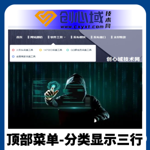 纯CSS-网站顶部菜单分类显示三行CSS代码！