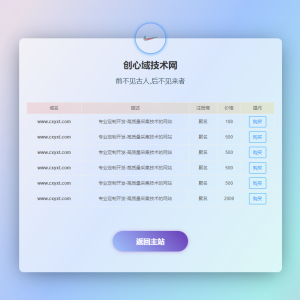 简约好看UI域名售卖HTML引导页源码