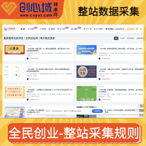 全民创业网整站采集-数据采集火车头提取网盘下载地址采集规则！